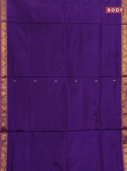 Banana pith saree violet and pink with thread woven buttas and small zari woven border