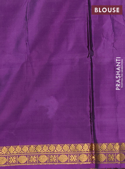 Banana pith saree blue shade and purple with thread woven buttas and small zari woven border