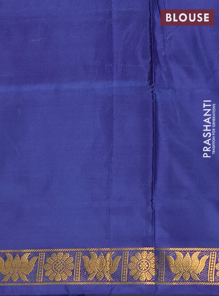 Banana pith saree dual shade of teal green and blue with thread woven buttas and small zari woven border