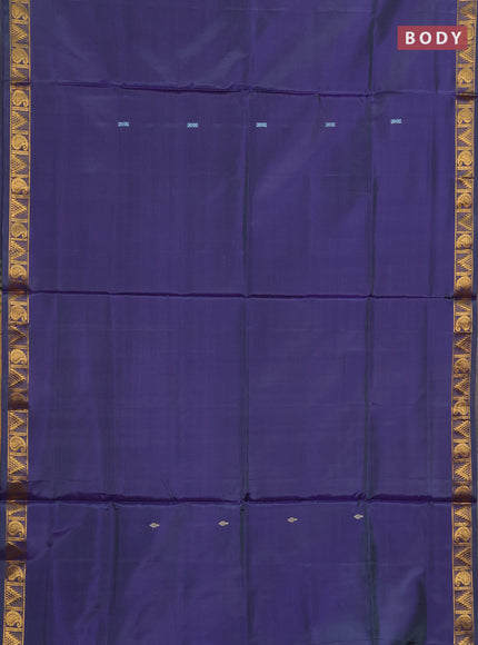 Banana pith saree violet and pale yellow with thread woven buttas and small zari woven border