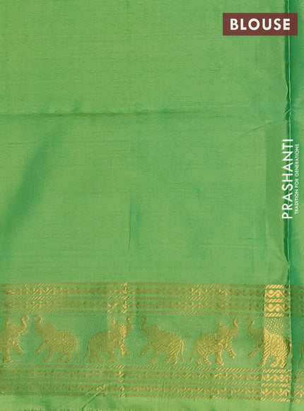 Banana pith saree dual shade of lavender and light green with thread woven buttas and small zari woven border