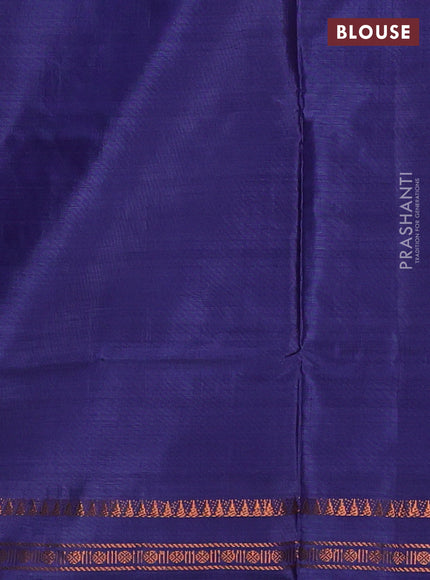 Banana pith saree pastel green and violet with thread woven buttas and long zari woven border