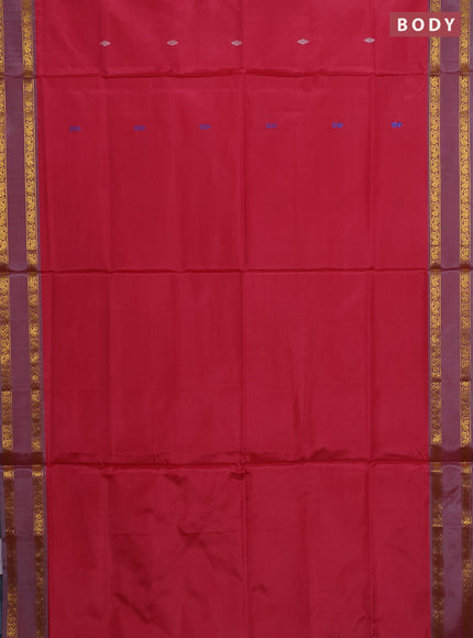 Banana pith saree pink and grey with thread woven buttas and rettapet zari woven border