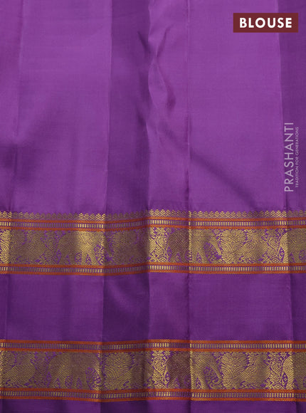 Pure kanchipuram silk saree lavender with allover zari woven veldhari design and rettapet zari woven border