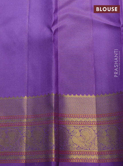 Pure kanchipuram silk saree lavender with allover vairaosi pattern & zari buttas and rich zari woven border