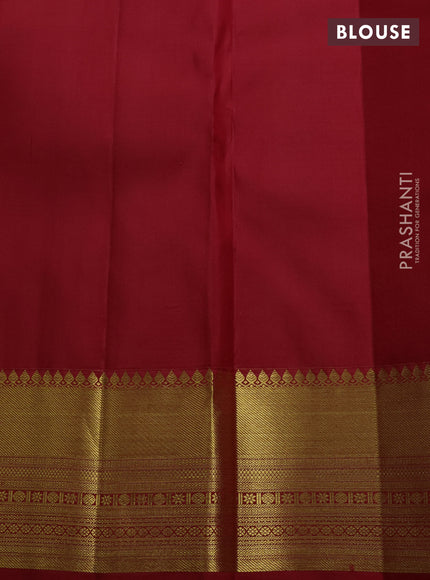 Pure kanchipuram silk saree red with allover zari woven brocdae weaves and rich zari woven border