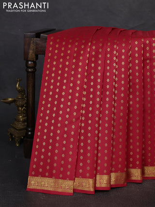 Pure kanchipuram silk saree red with allover zari woven 1000 buttas and zari woven border