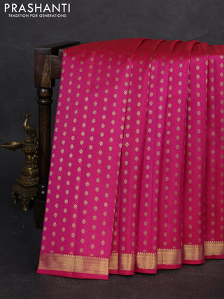 Pure kanchipuram silk saree pink with allover zari woven 1000 buttas and zari woven border