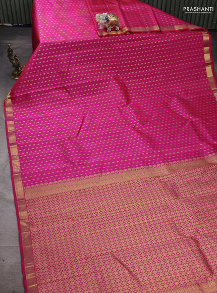 Pure kanchipuram silk saree pink with allover zari woven 1000 buttas and zari woven border