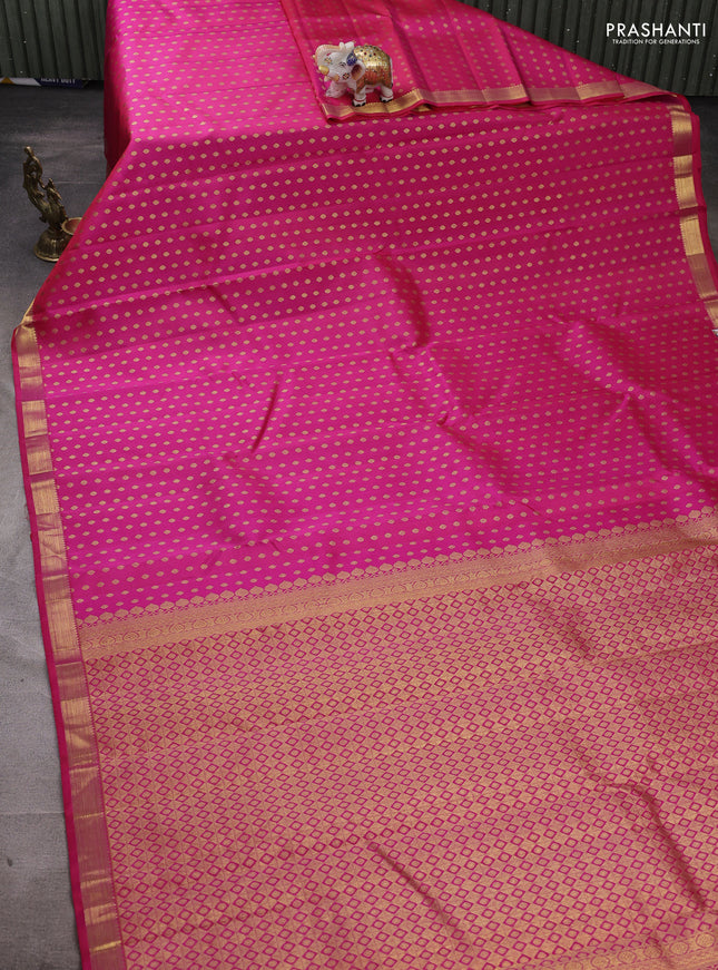 Pure kanchipuram silk saree pink with allover zari woven 1000 buttas and zari woven border