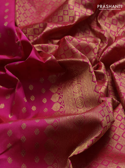 Pure kanchipuram silk saree pink with allover zari woven 1000 buttas and zari woven border