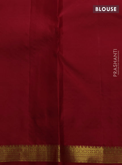 Pure kanchipuram silk saree red with allover zari woven brocade weaves and small zari woven border