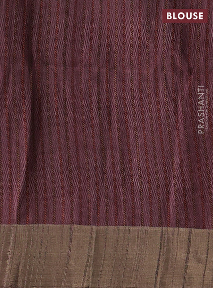 Semi matka saree brown with allover patola prints and zari woven border