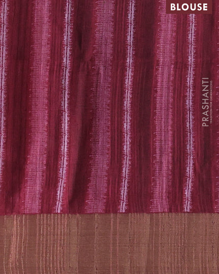 Semi matka saree purple and maroon with allover patola prints and zari woven border