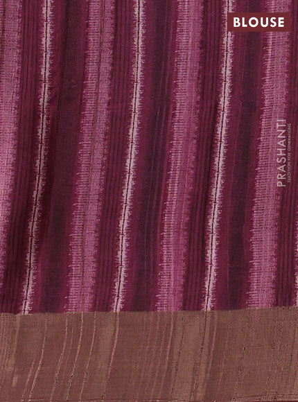 Semi matka saree coffee brown and wine shade with allover patola prints and zari woven border