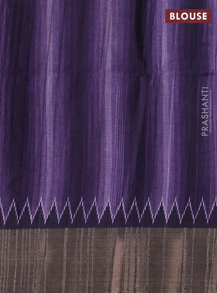 Semi matka saree violet with allover patola prints and zari woven border