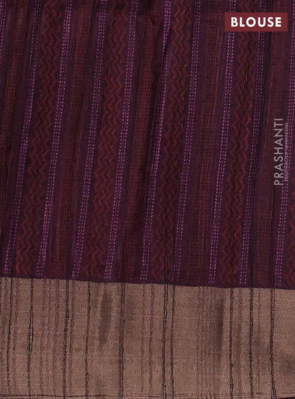 Semi matka saree wine shade and deep purple with allover patola prints and zari woven border