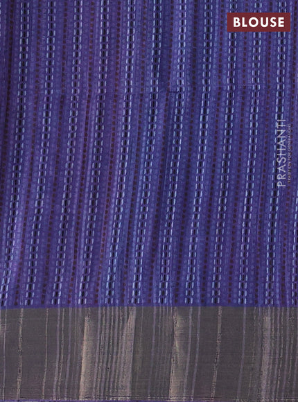 Semi matka saree blue with allover patola prints and zari woven border