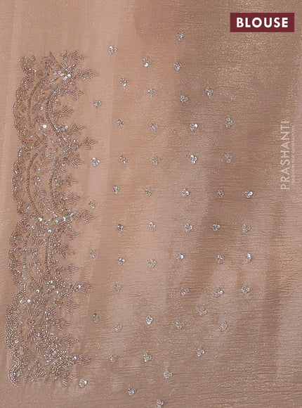 Crush tissue silk saree sandal with cut beads & sequin embroidery work