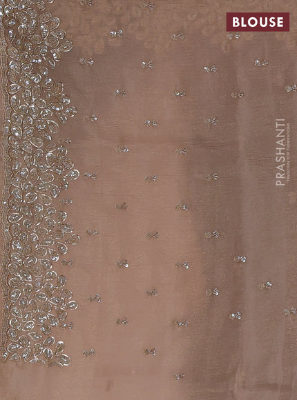 Crush tissue silk saree sandal with sequin embroidery work