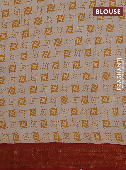Kalamkari semi silk saree beige and maroon with allover pichwai prints and mangalgiri border