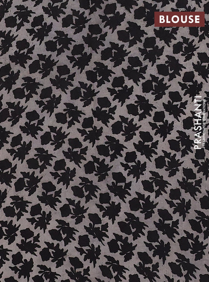 Kalamkari semi silk saree beige and grey with allover butta prints and printed border