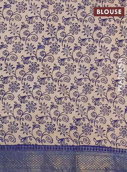 Kalamkari semi silk saree maroon and blue with allover butta prints and mangalgiri border