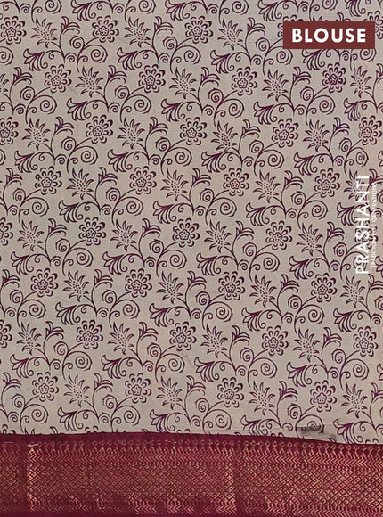 Kalamkari semi silk saree green and magenta pink with allover butta prints and mangalgiri border