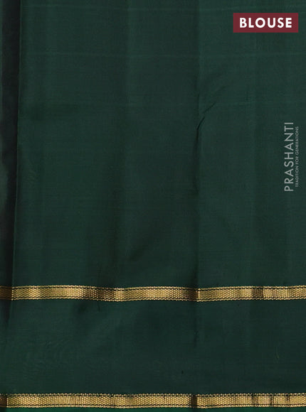 Pure kanchipuram silk saree deep maroon and green with zari woven buttas and rettapet zari woven korvai border
