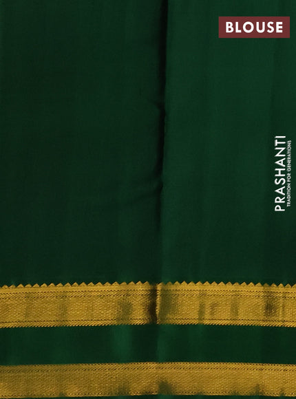Pure kanchipuram silk saree red and green with zari woven buttas and rettapet zari woven korvai border