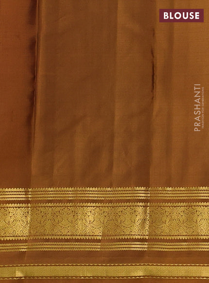 Pure kanchipuram silk saree purple with allover thread weaves and ganga jamuna border