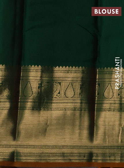Pure kanchipuram silk saree pink and green with zari woven buttas and long zari woven korvai border