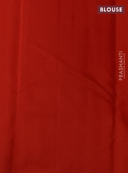 Pure kanchipuram silk saree orange with allover zari woven buttas and zari woven butta border