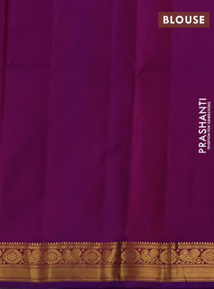 Pure kanchipuram silk saree pink and purple with zari woven buttas and zari woven border