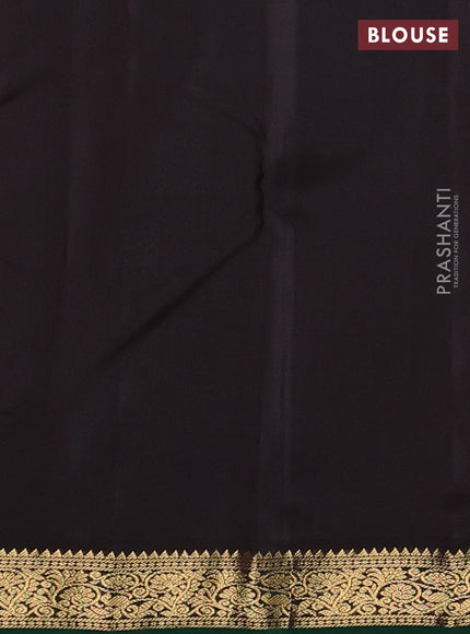 Pure kanchipuram silk saree orange and coffee brown with zari woven buttas and zari woven korvai border