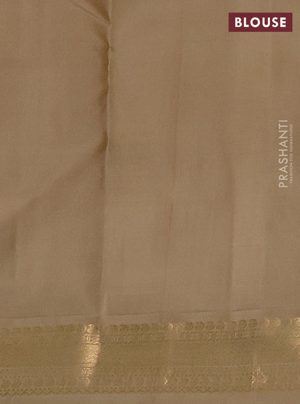 Pure kanchipuram silk saree green and elaichi green with zari woven buttas and zari woven korvai border