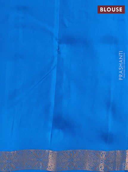 Pure kanchipuram silk saree cs blue with allover zari woven buttas and zari woven border