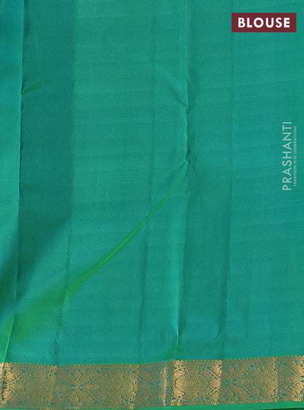 Pure kanchipuram silk saree dual shade of green with allover zari woven buttas and zari woven border