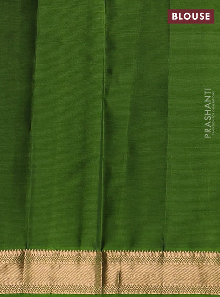 Pure kanchipuram silk saree wine shade and green with zari woven buttas and zari woven border
