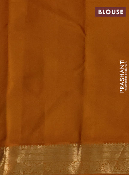 Pure kanchipuram silk saree wine shade and dark mustard with allover vairaosi pattern & buttas and zari woven korvai border