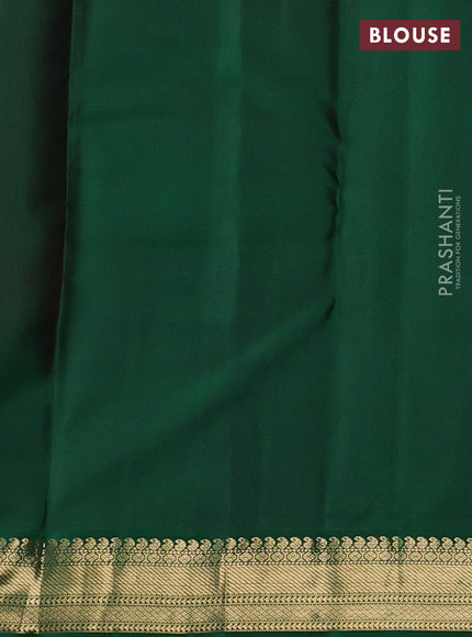 Pure kanchipuram silk saree red and green with zari woven buttas and zari woven korvai border
