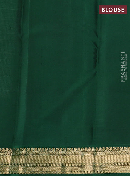 Pure kanchipuram silk saree teal green shade and green with zari woven buttas and zari woven korvai border