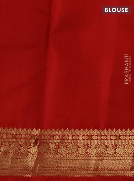 Pure kanchipuram silk saree dark blue and red with zari woven buttas and zari woven korvai border