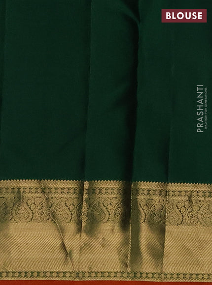 Pure kanchipuram silk saree green with zari woven buttas and zari woven border