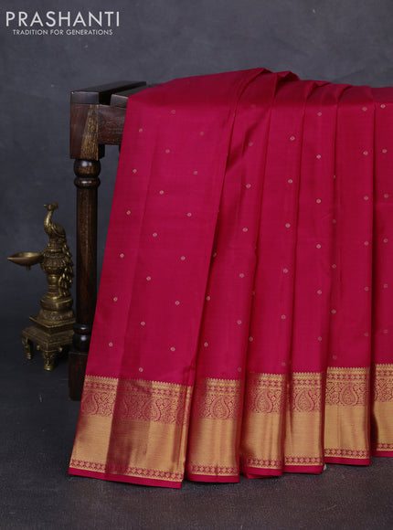 Pure kanchipuram silk saree pink with zari woven buttas and zari woven border