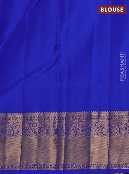 Pure kanchipuram silk saree royal blue with zari woven buttas and zari woven border