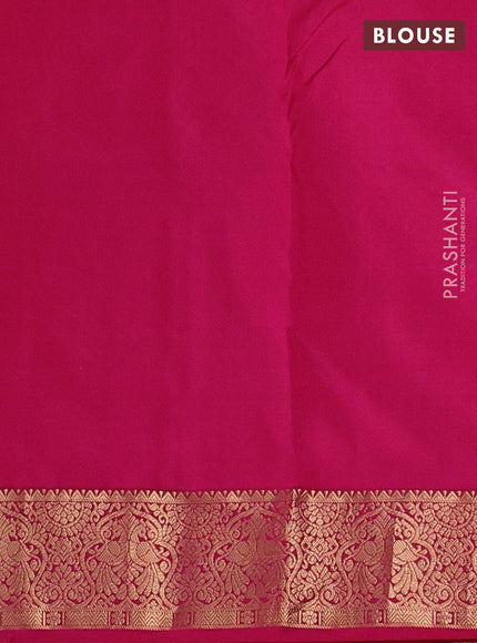 Pure kanchipuram silk saree pink with allover zari checks & buttas and zari woven border
