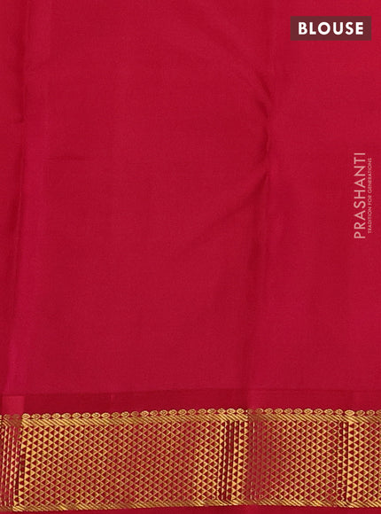 Pure kanchipuram silk saree dark mustard and reddish pink with zari woven buttas and zari woven korvai border