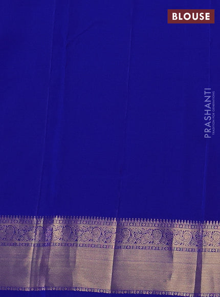 Pure kanchipuram silk saree royal blue with allover zari checks & buttas and zari woven border