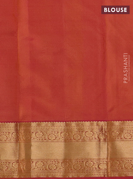 Pure kanchipuram silk saree mustard yellow and pink with zari woven buttas and zari woven border